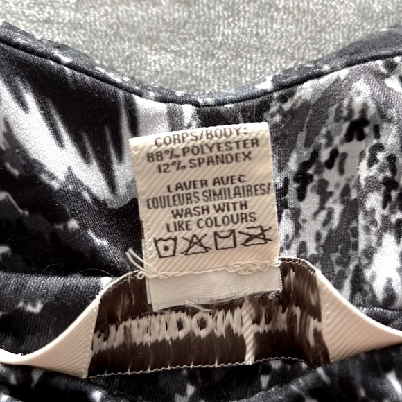 Kyodan A-Line Summer Dress Empire Waist Chevron Print Black White Grey - Picture 16 of 16